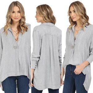 Free People Striped On the Road Pullover in Blue